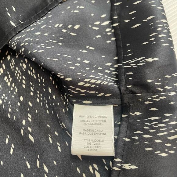 JOIE Dowana Print Black White Silk Tank Top Size Large - Picture 4 of 6